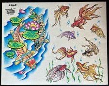 Tattoo Flash-J.D. Crowe 17 Original Vintage Color Sheets 5 copies 161C-209C