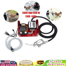 Electric Fuel Transfer Pump Self-priming Oil Diesel Pump 110V  Hoses  Nozzle