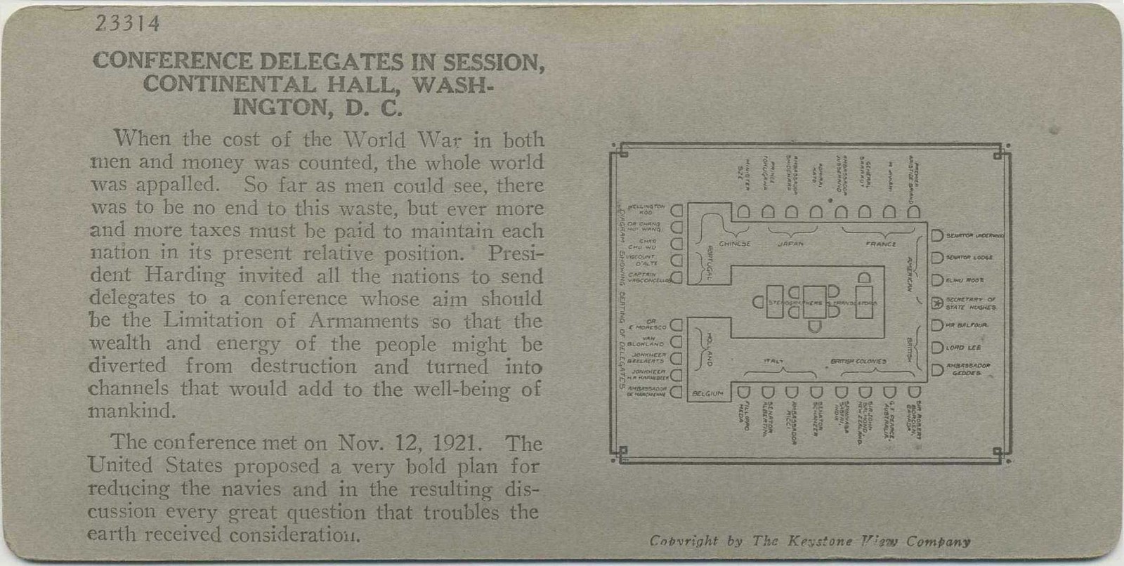 Disarmament Conference in Session, c1920, Washington, District of Columbia thumbnail 4