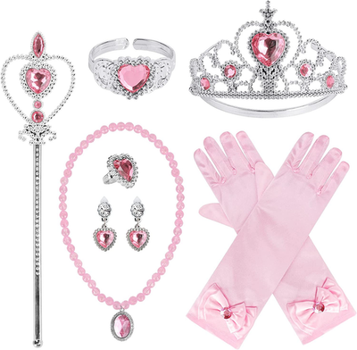 #ad Princess Dress up Party Accessories for Princess Costume Gloves Tiara Wand Neckl $18.20