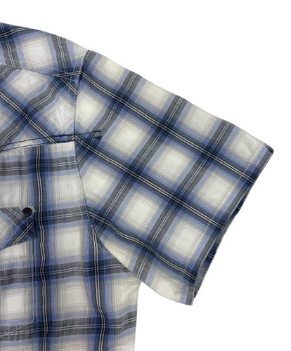ELWOOD Shirt Blue Collar Series Rawstate Western Checks Pockets Button Up Size L - Foto 4 di 15