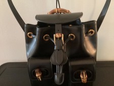 GUCCI Bamboo Backpack black leather bag