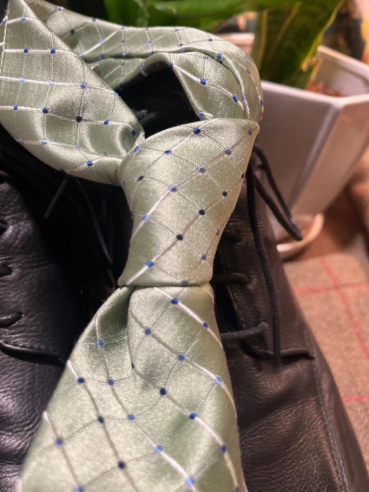 NUEVA CORBATA CROFT & BARROW Para Hombre 100% Seda Clásica Tiras Verde Foto 3 de 4