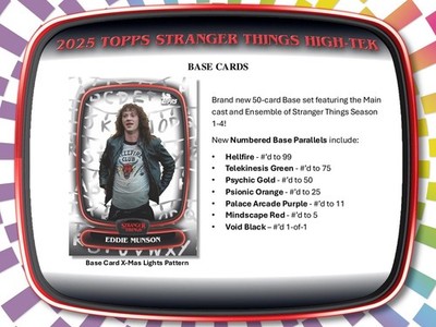 2025 Topps Stranger Things High Tek Hobby Box for sale online | eBay