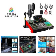 Podcast Microphone Bundle with Live Sound Board Audio Mixer, Podcast Equipmen...