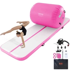 VEVOR Inflatable Gymnastics Air Mat Set, 2 PCS Tumbling Mat, Tumble Track with E