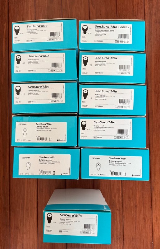 OVER 10 Boxes of Coloplast Ostomy Pouches #18777 and #10481 (+ 110 Pouches) New