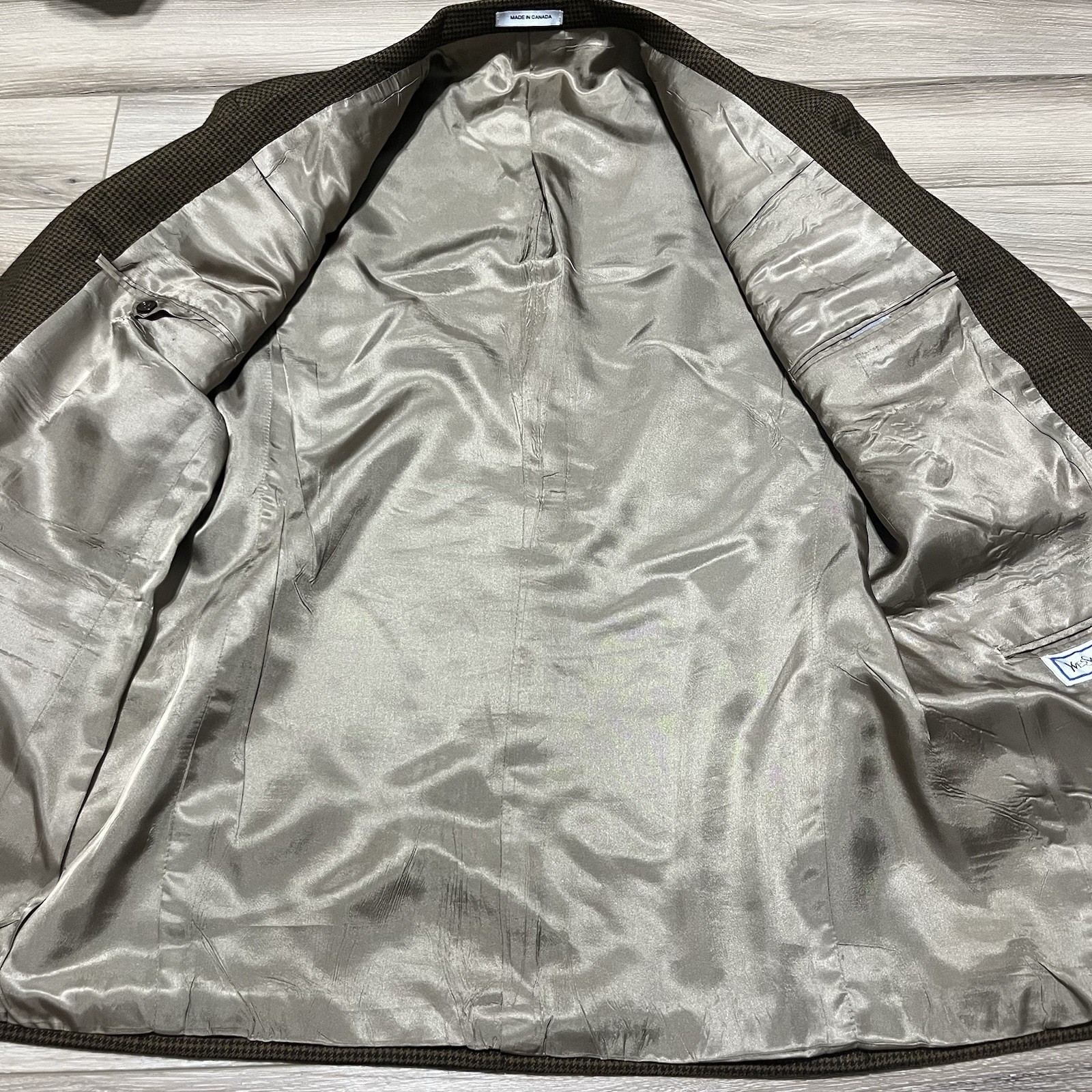 Blazer vintage Yves Saint Laurent uomo 42 lana tweed 2 bottoni pied de poule giacca