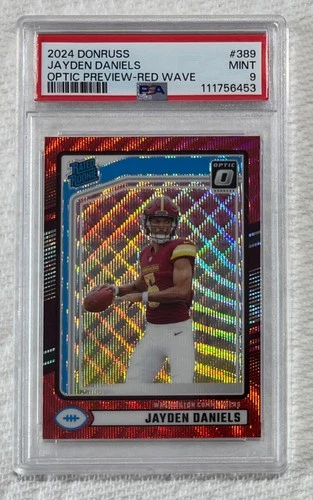 Panini 2024 Donruss Optic Preview Red Wave Jayden Daniels #389 PSA Commanders 🏈