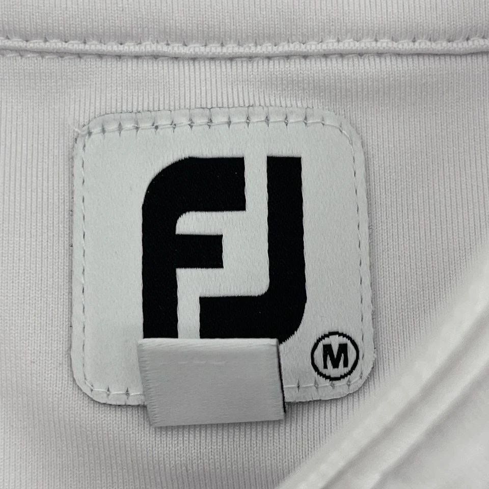 Camisa Pullover Manga Larga Para Hombres FJ FootJoy Golf Performance 1/4 Cremallera M Blanca Foto 4 de 4