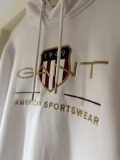 Gant Archive Hoodie in White/Gold Größe Large