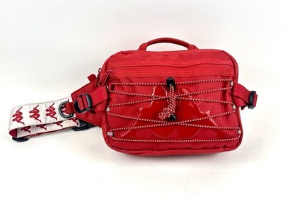 Kappa Fannie Pack Crossbody Purse Unisex Bag Small Red Polyester Bungee Pockets
