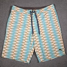Tommy Bahama Relax Men's Neon Geometric Print Swim Trunks Shorts Size 34 Lined