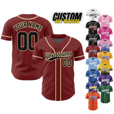 Custom Baseball Jersey Shirt Personalized Name, Number Team Multiple Colors