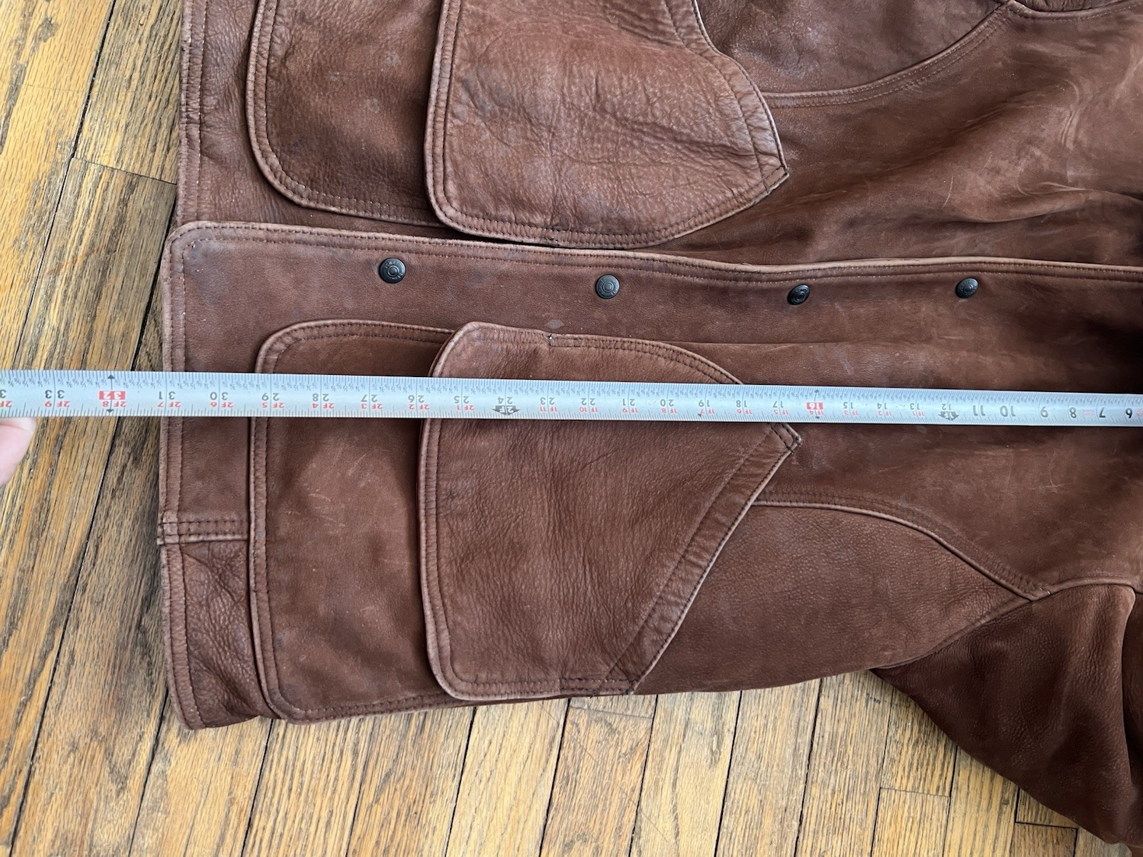 Vintage SCHOTT Blanket Lined Leather Jacket Style 154 Barn Long Mens Size 44 L