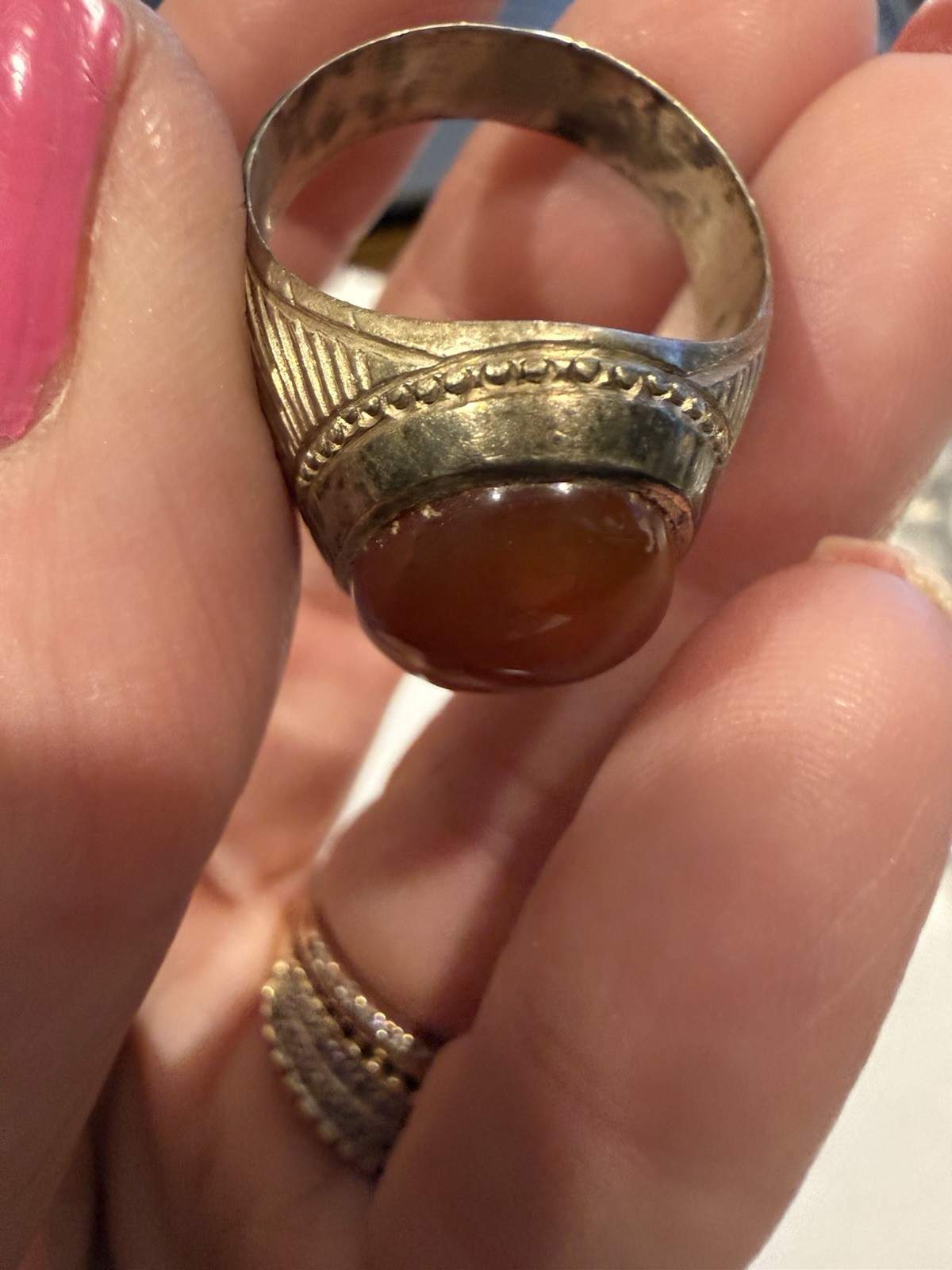 Orange Stone Ring Sterling Silver - image 7