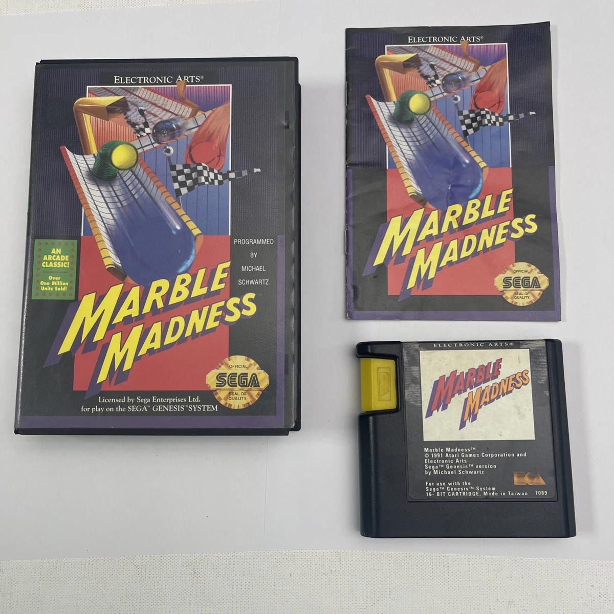 Jeu Marble Madness Sur Megadrive (Sega Genesis), NTSC-USA, Occasion, Boîtier Inclus