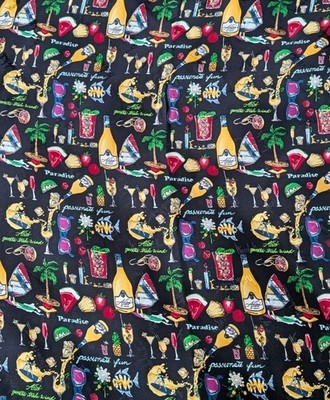 Vintage Nicole Miller Silk Scarf 42x42in Alize AOP Beach Fun Paradise 1995 Korea
