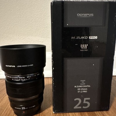 Olympus Digital 25mm f1.2 M.Zuiko PRO ED Lens MFT  with box missing lens cap