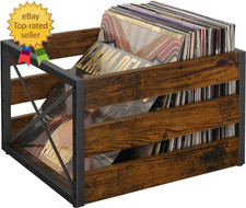 Vinyl Record Storage, Large LP Vinyl Record Storage Crate, Metal  Wooden