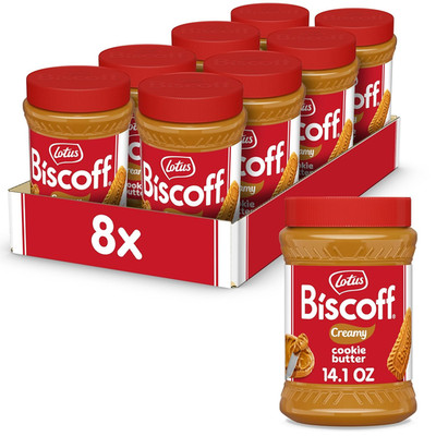 Lotus , Cookie Butter Spread, Creamy, Non GMO + Vegan, 14.1 Oz, Pack of 8
