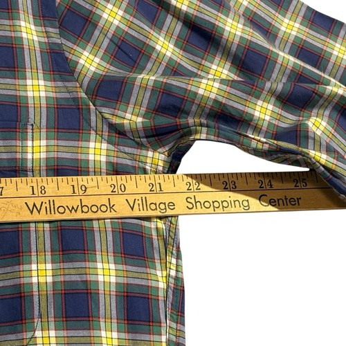 VTG Gitman Bros Shirt Men M Blue Plaid Flannel Button Down Pockets Made in USA - Picture 11 of 13