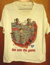 CLEVELAND CAVALIERS lrg T shirt CAVS beat-up tee Mark Price & Hot Rod Williams