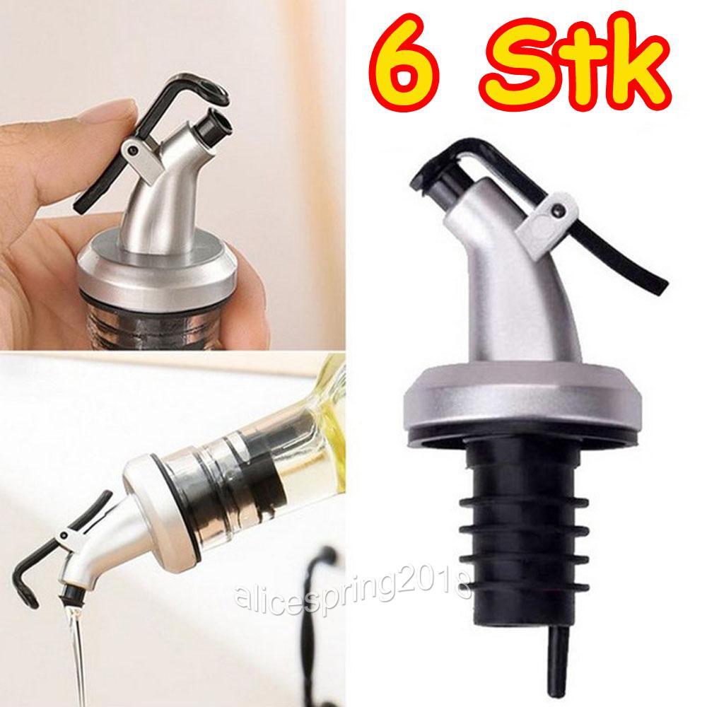 6x Öl Essigspender Ausgiesser Olivenölspender Verschluss für Flaschen Küsche Bar
