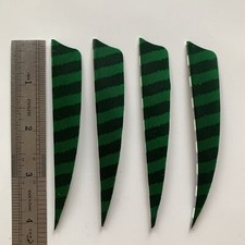50PCS 4inch Striped Dark Green Shield Vanes Fletches Feathers Fletching RW LW