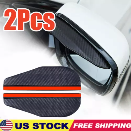 2PCS Car Black Rear View Side Mirror Rain Board Eyebrow Guard Sun Visor 