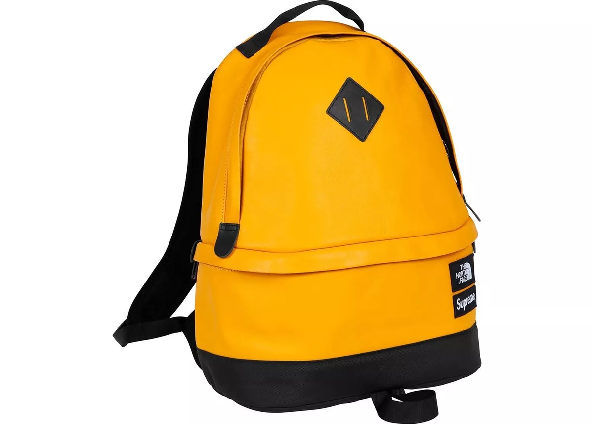 Supreme FW17 North Face Leather Day Pack Yellow IN HAND brand new