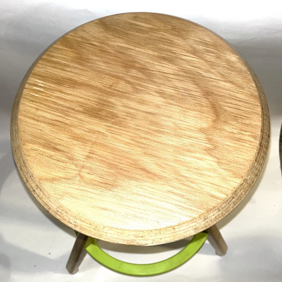 Apple Green AHXF Adjustable Wood / Plastic Screw Tripod Stool, Height  ~26-32” - Image 3 of 4