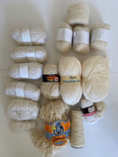 ASSORTMENT of SOFT WHITE & CREAM  MOHAIR WOOL ACRYLIC NYLON Lurex ROBIN SERENADE