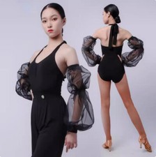 Womens Latin Leotard Bodysuit Waltz Rumba Samba Jumpsuit Ballroom Dance Costume