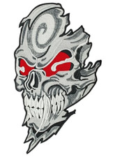 Demon Skull Iron On Back Patch Biker Gang Motorcycle Club Outlaw Logo