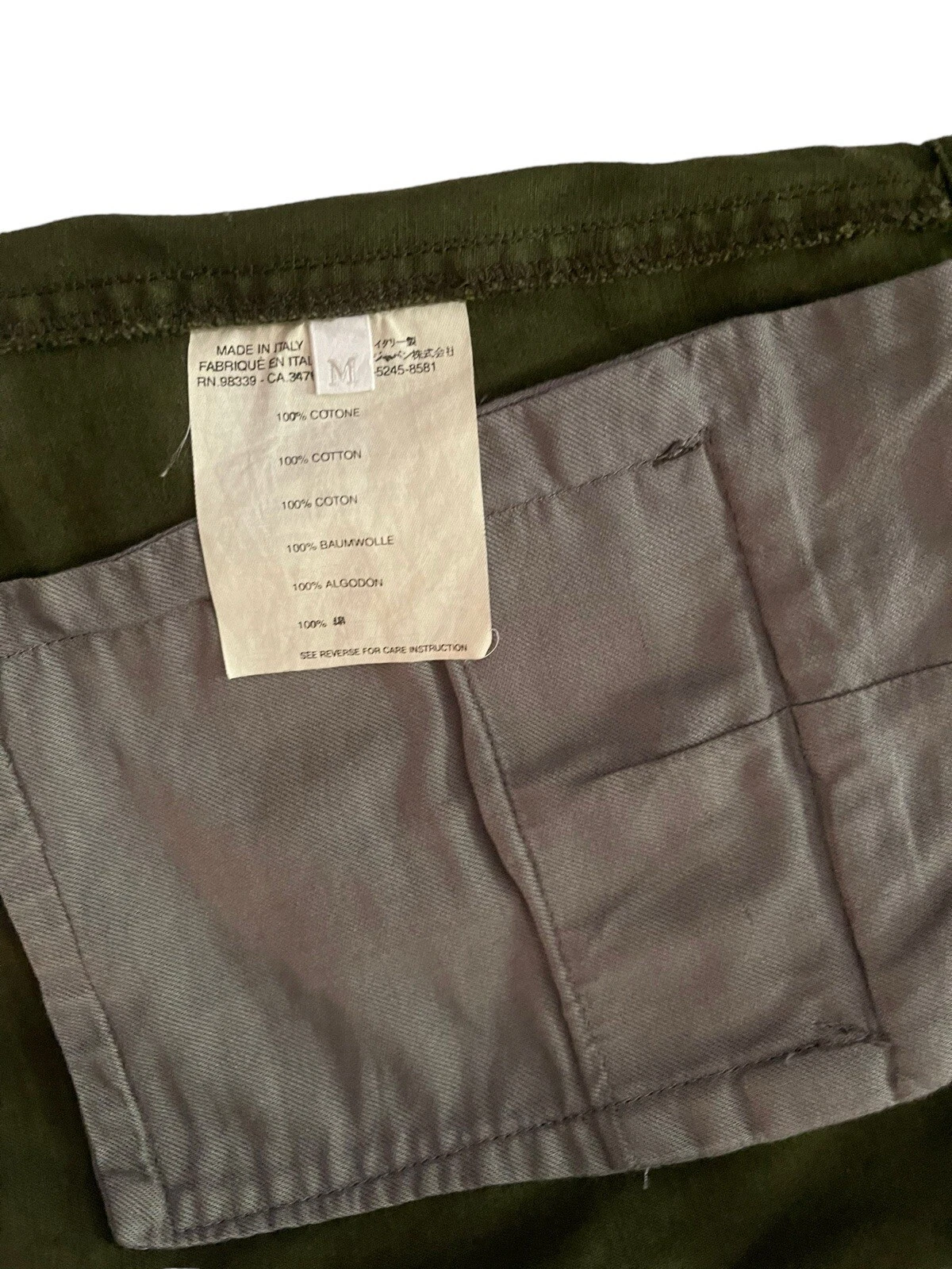 Gonna donna Miu Miu verde militare con cerniera e tasche 100% cotone taglia M