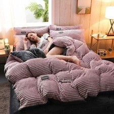 Velvet Duvet Cover Winter Warm Thicken Bed Quilt Cover Bed Set Twin Queen King