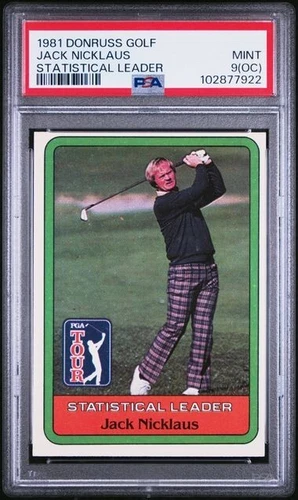 1981 Donruss Golf JACK NICKLAUS Tour RC Rookie STATISTICAL LEADER NNO PSA 9 OC