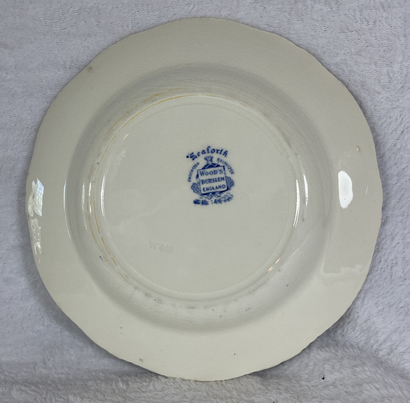 Vintage Woods Burslem England SEAFORTH Blue 8-7/8” Plate Enoch Ralph