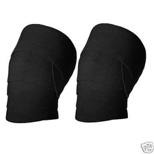 ARD Power Lifter Weight Lifting Knee Wraps Supports Gym Training Fist Straps Blk