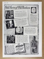1937 Old Mr. Boston Straight Bourbon Whiskey vintage print Ad