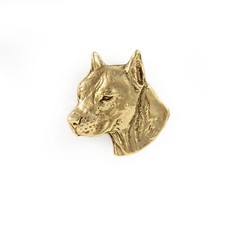American Staffordshire Terrier, Amstaff I - Vergoldete Brosche, eleganter Hundes