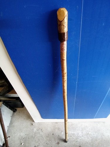 WALKING STICK/CANE 223 WOODEN HANDLE 104cm RUSTIC HAZEL STICK - Picture 3 of 5