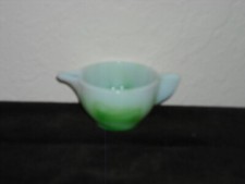 Akro Agate Large Interior Panel Creamer Green and White Marbleized