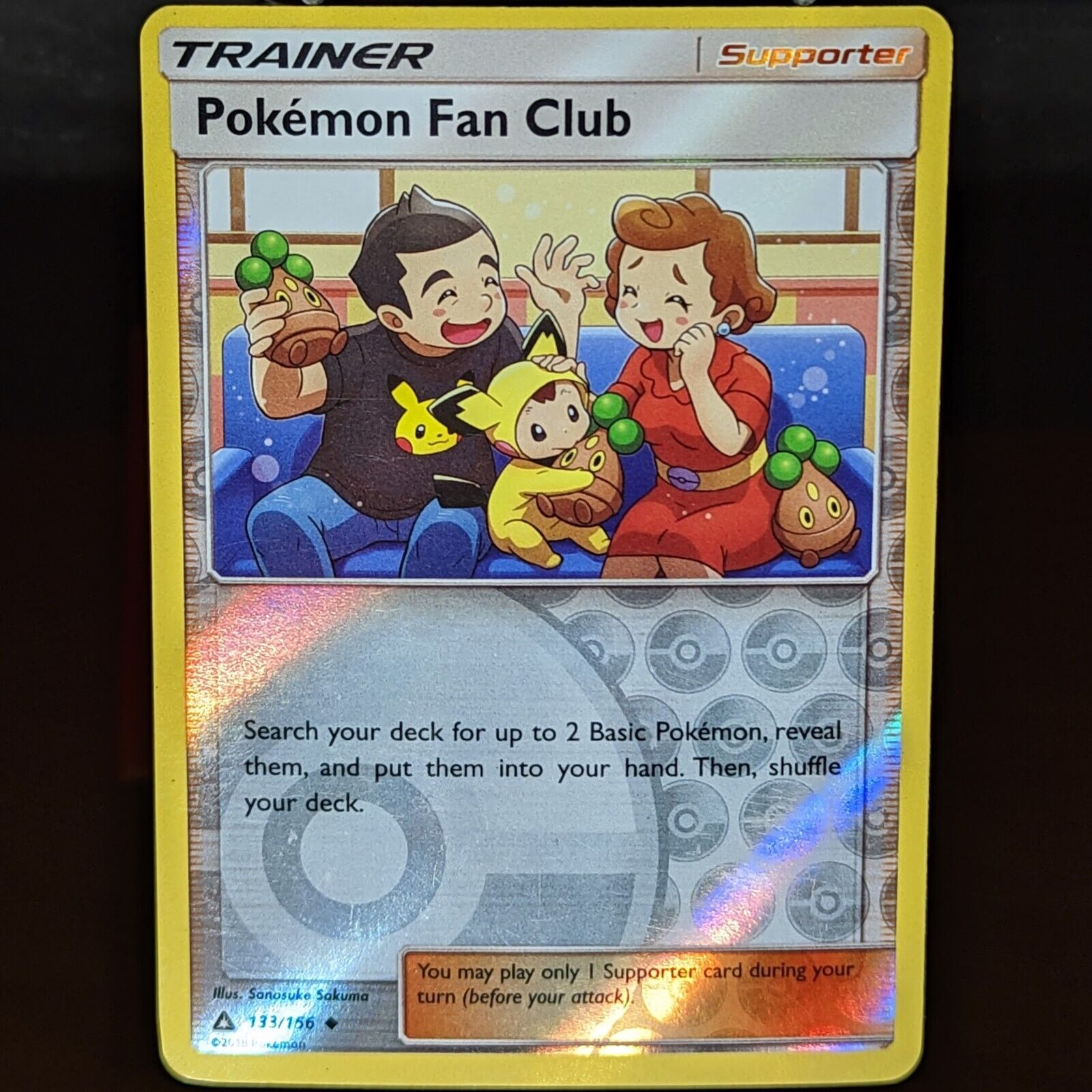 Pokemon Fan Club 133/156 LP/NM Reverse Holo Ultra Prism Foil SM Card Family cute