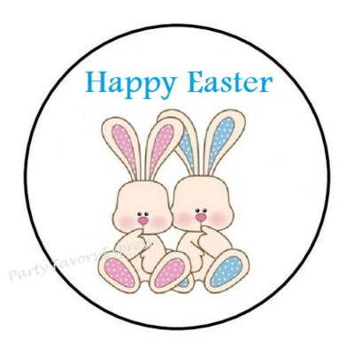10cm Auto-Aufkleber Sticker Decal Laptop Farbe Happy Easter Bunnies bunt R2756