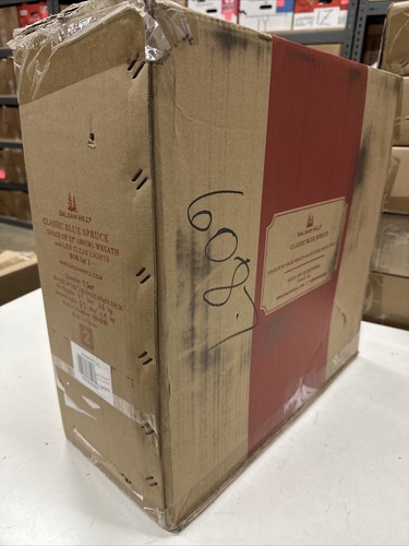 Balsam Hill Classic Blue Spruce 32" Clear Lights $219 Open 2-PACK Box distressed - Picture 20 of 20