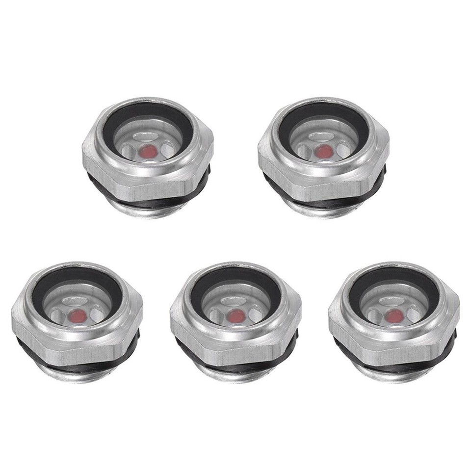 High Heat Resistance Oil Level Sight Glass 5pcs Aluminum Tempered Glass