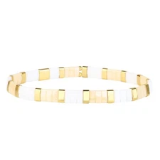 New Miyuki Tila Beaded Stretch Bracelets Women Tila Stackable Bracelets