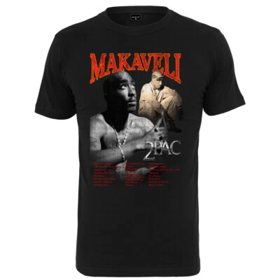 Mister Tee Tupac Makaveli T-Shirt Rappeur Shakur 2Pac Noir Col Rond Manches - Photo 1/4